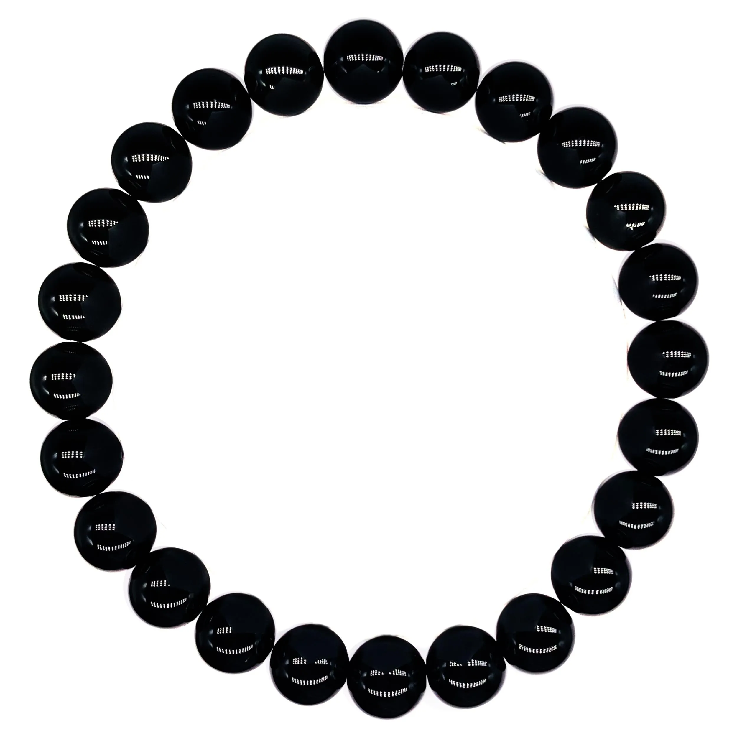 8mm  Black Obsidian Beaded Crystal Bracelet