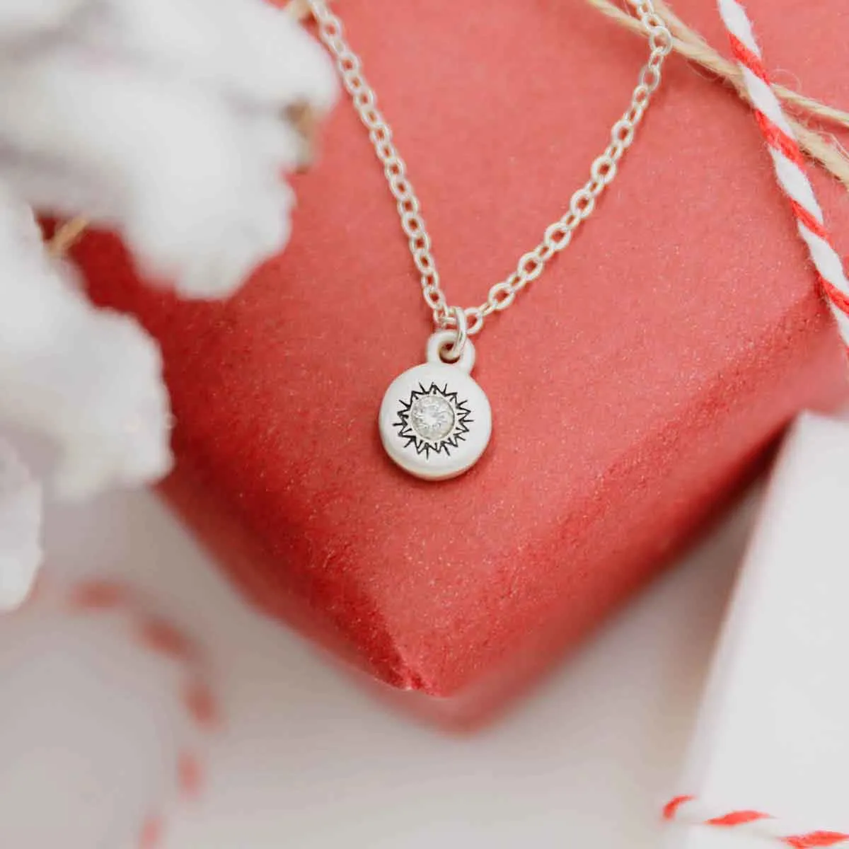 Dainty Sunburst Necklace {Sterling Silver}