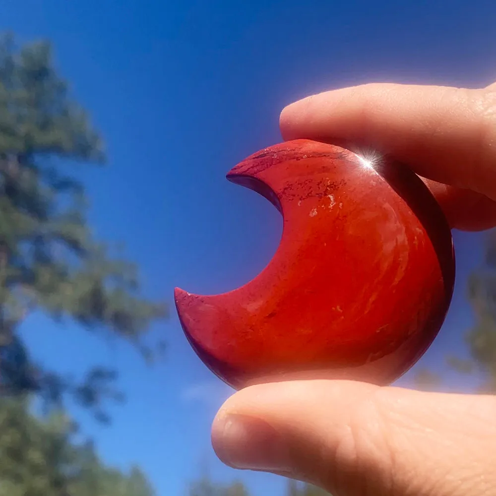 FREE GIVEAWAY! Red Jasper Crescent Moonstones (Just Pay Cost of Shipping)