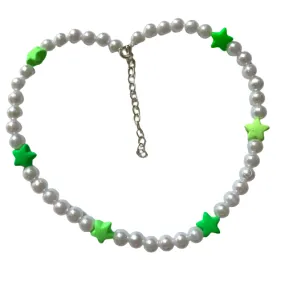 Green Star Pearl Necklace