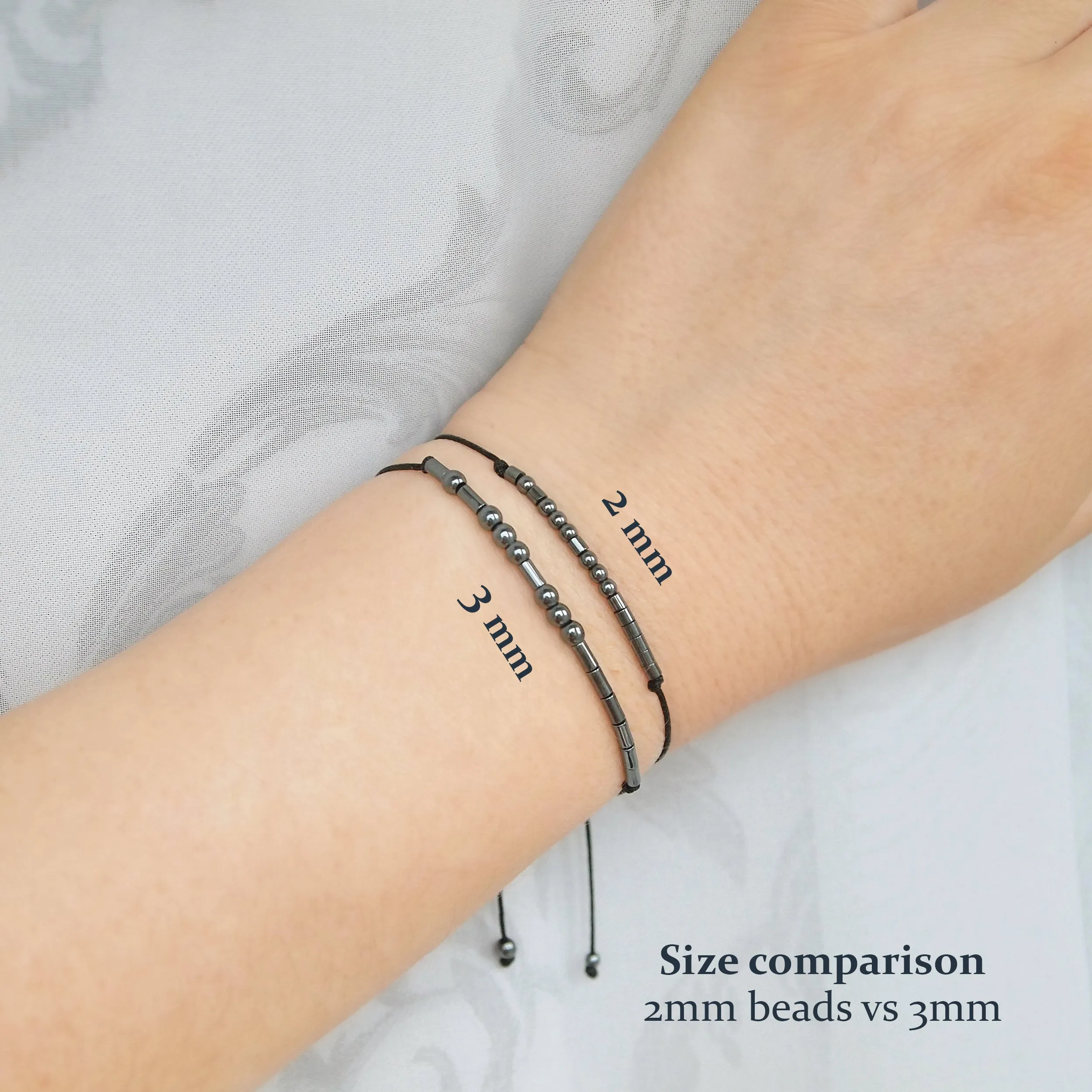 I LOVE YOU morse code bracelet, 2mm