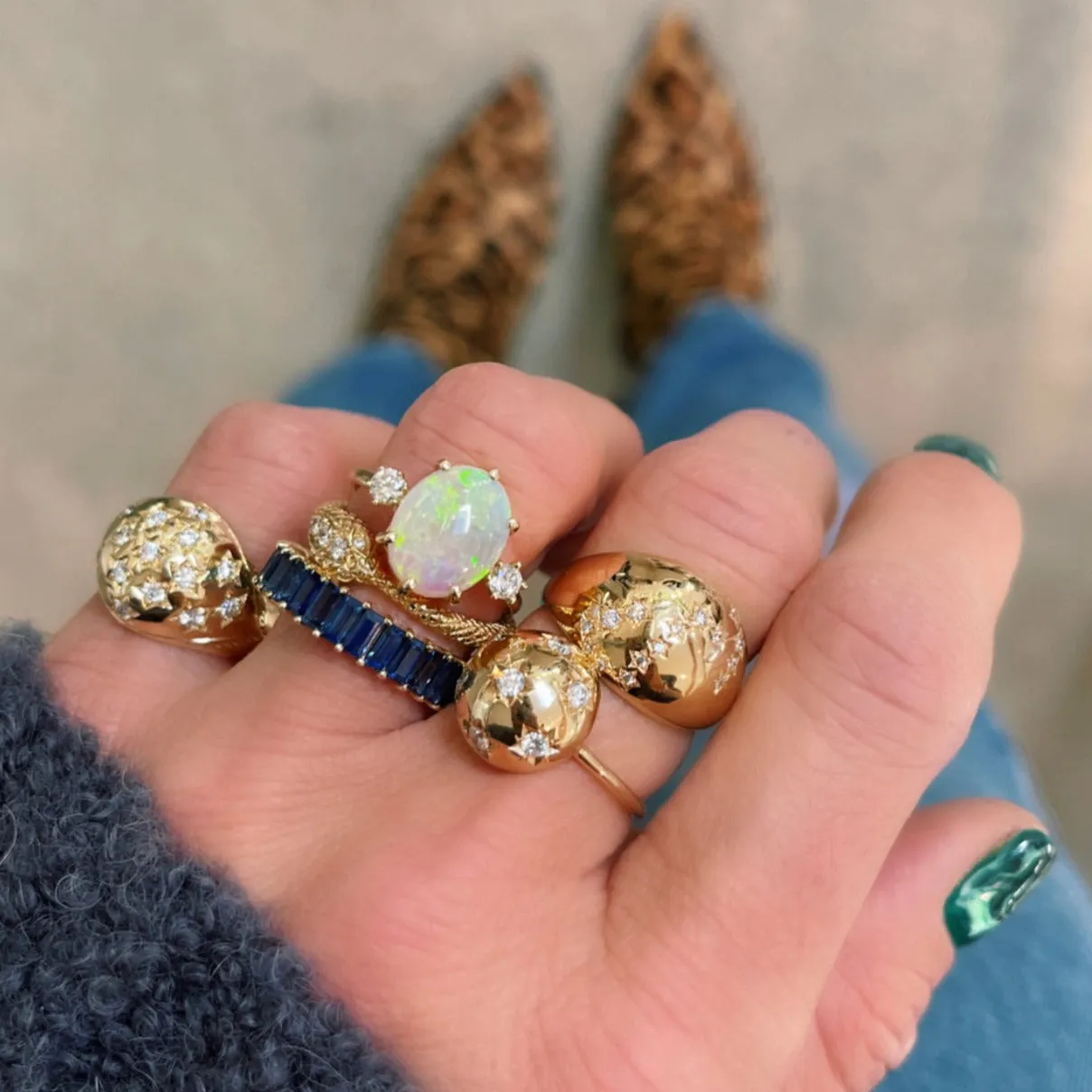 Magic Opal with Diamond Accents Ring