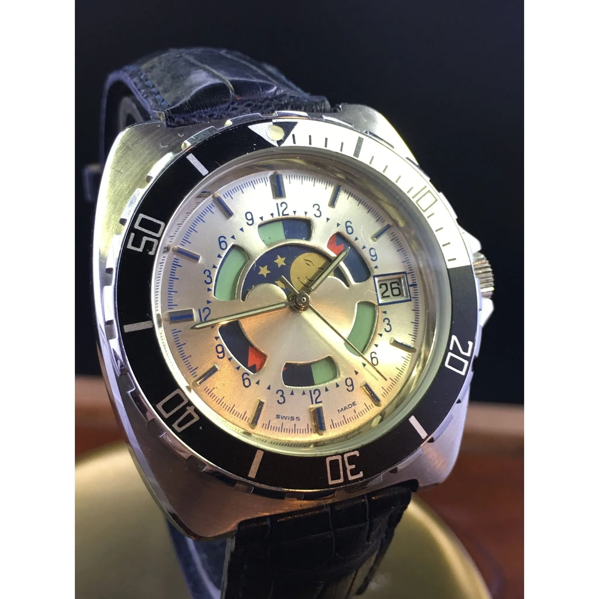Sold - Tidal Moonphase Divers Watch - Arola Prototype -  Modified A. Schild 5206