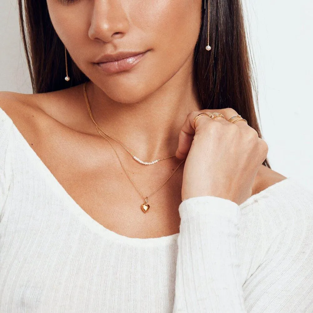 Solid White Gold Small Pearl Cluster Choker