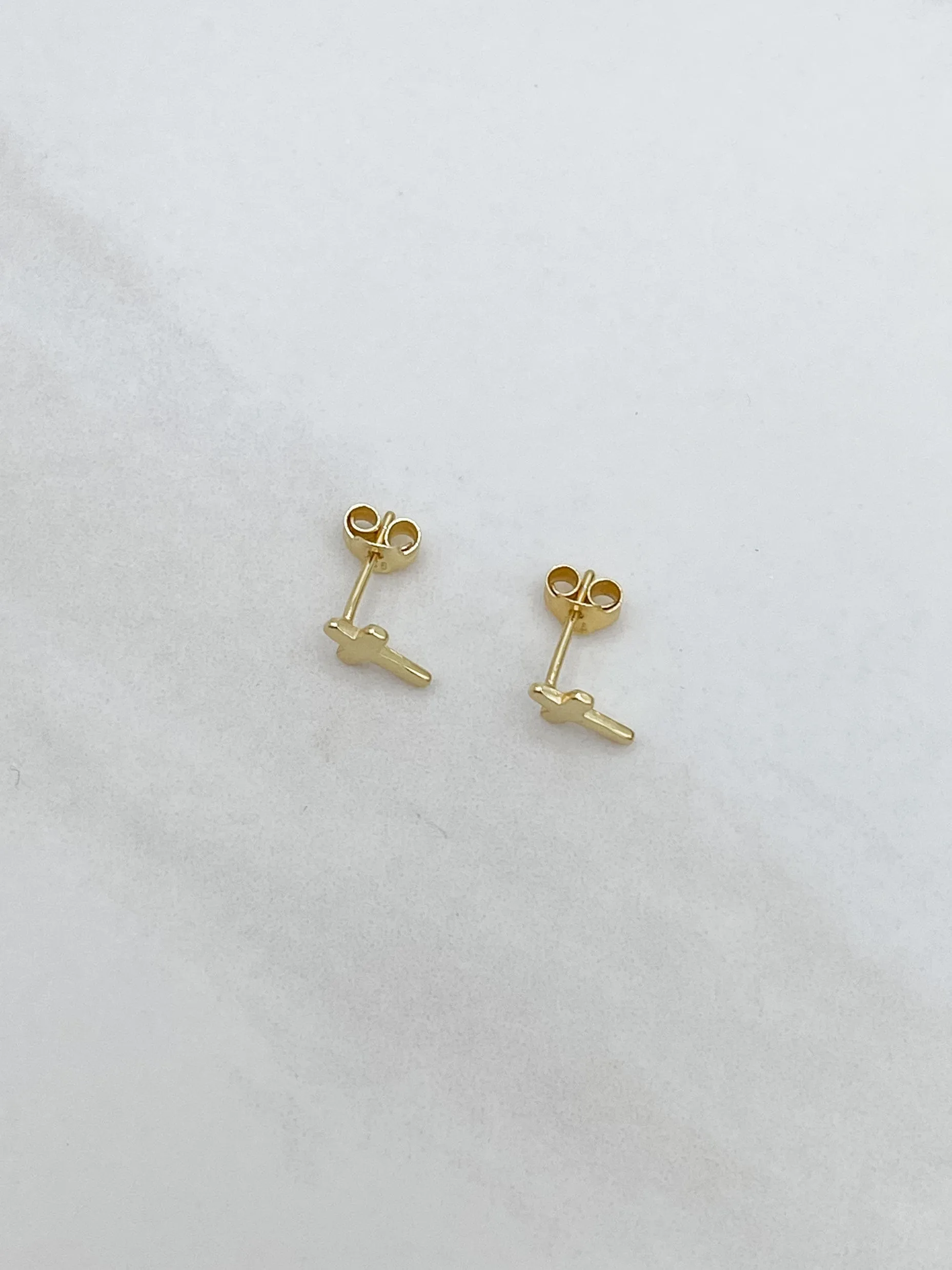 Sterling Silver Cross Stud Earrings